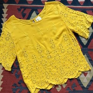 Japna Eyelet Short Sleeve Top